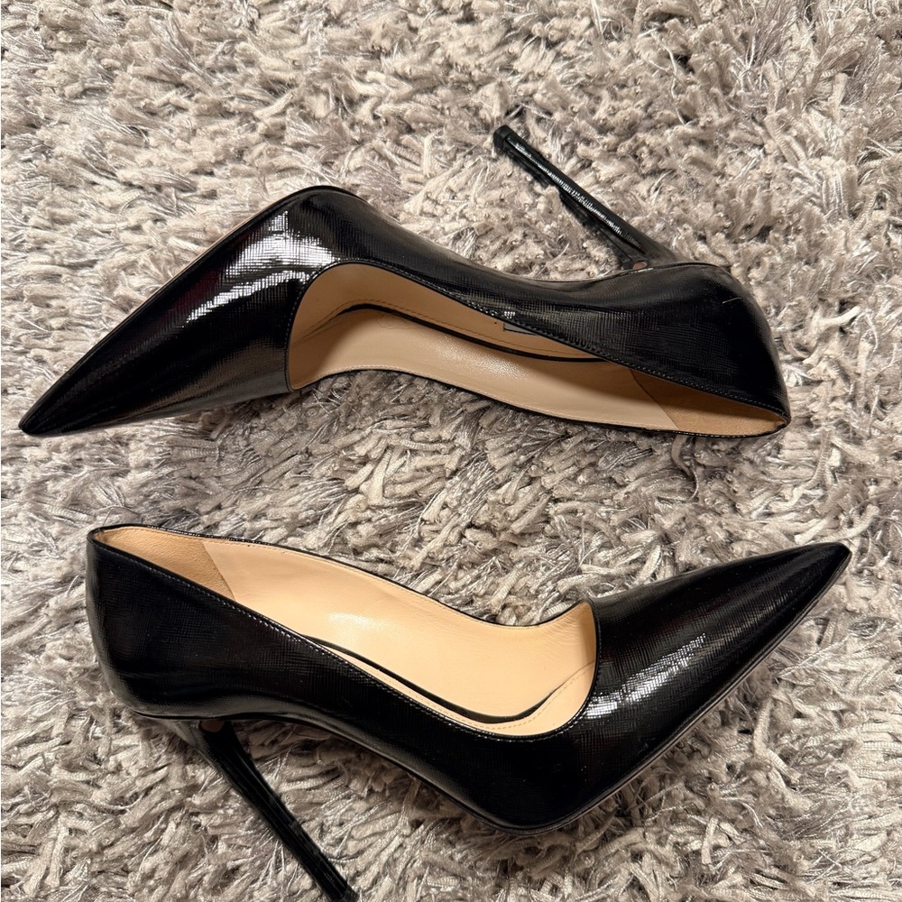 Prada Glossy Black Pointed Heels